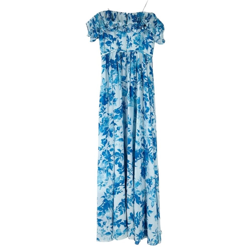 NWT Monique Lhuillier Adeline Floral Off Shoulder Maxi Gown - Picture 4 of 11